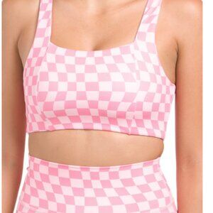 Pink Checkered Women's Bra